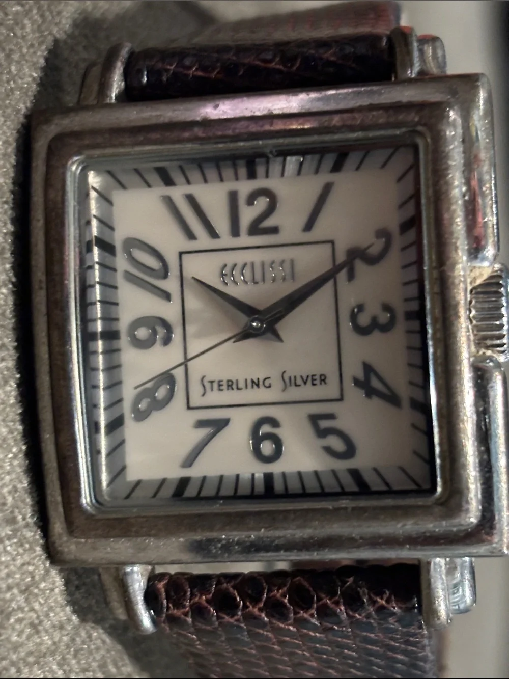 .925 Sterling Silver ECCLISSI WRIST WATCH WRISTWATCH Fine Jewelry - Needs Strap